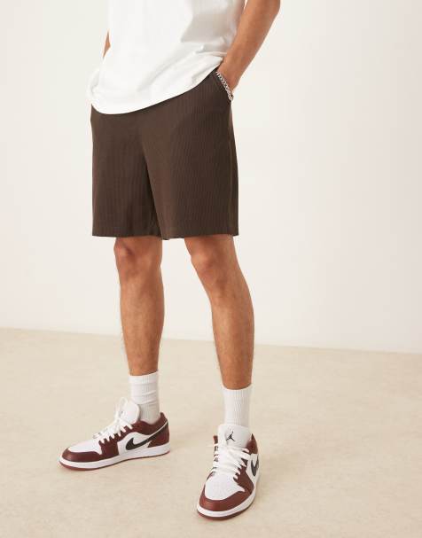 ASOS DESIGN oversized waffle shorts in brown - view 1