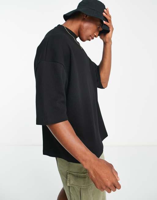 WAFFLE T-SHIRT - BLACK