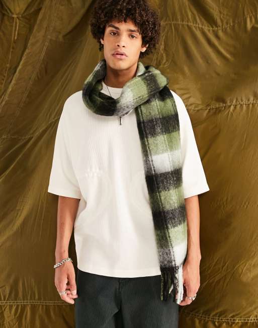 ASOS DESIGN oversized waffle t-shirt in cream with drawcords and half sleeve