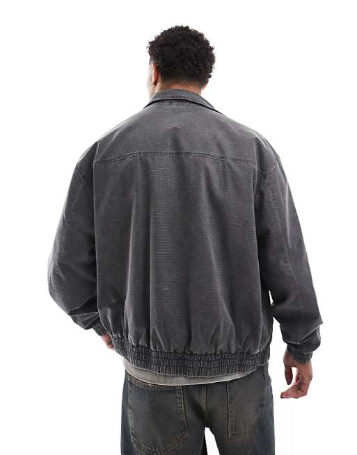 ASOS DESIGN oversized washed harrington jacket in gray | ASOS ASOS DESIGN oversized washed harrington jacket in gray | ASOS
