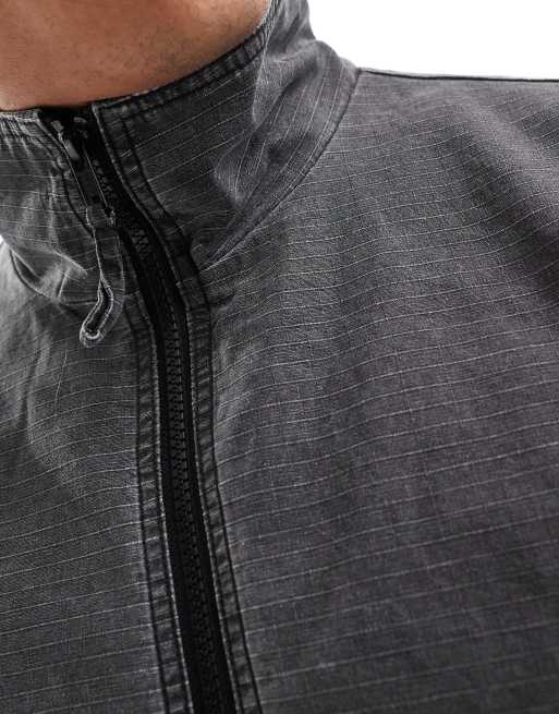 ASOS DESIGN oversized washed harrington jacket in gray | ASOS