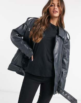 oversized leather jacket womens