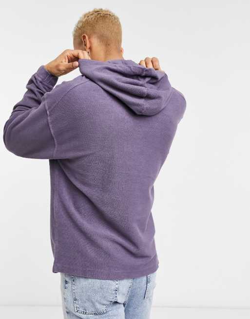 ASOS DESIGN oversized washed purple hoodie in reverse loopback