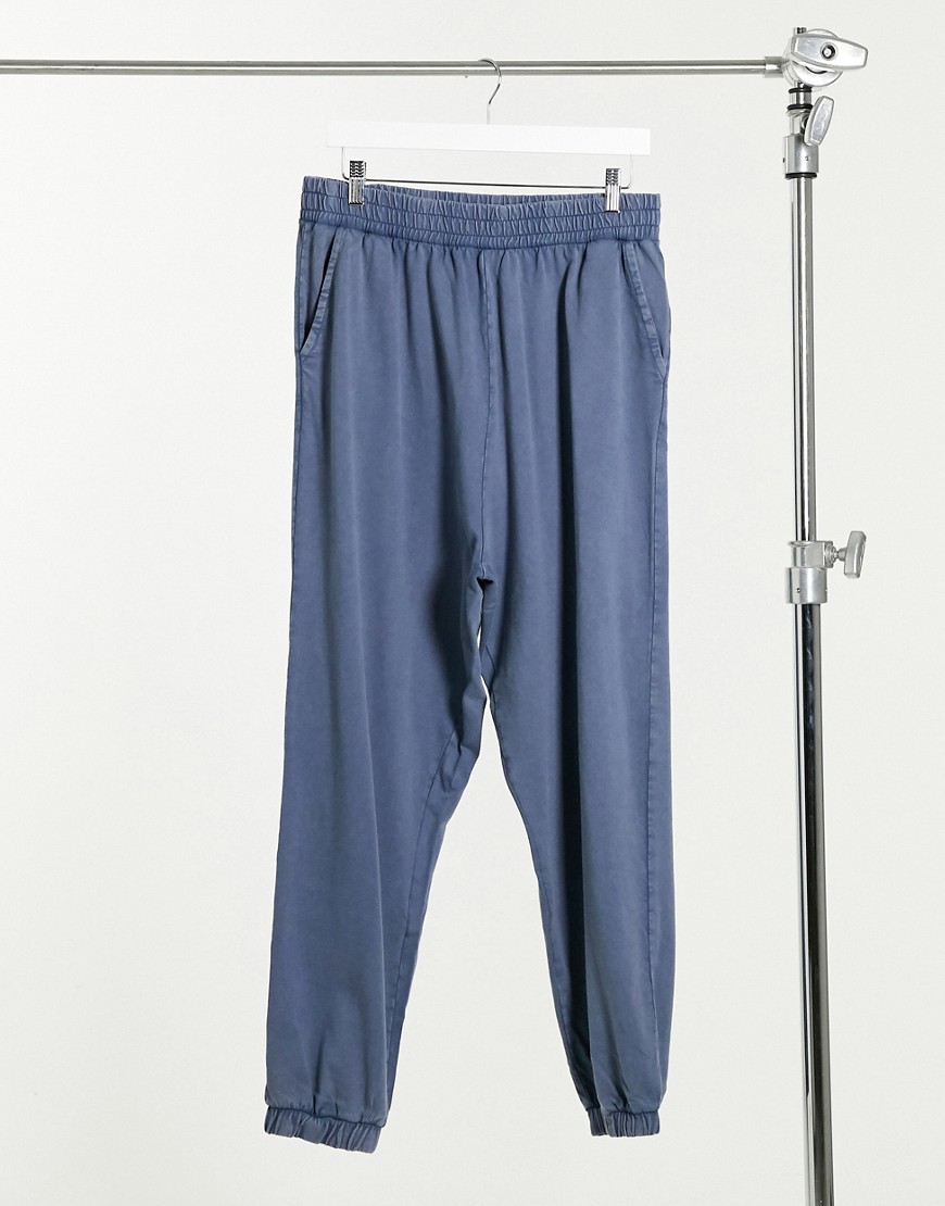 ASOS DESIGN oversized washed sweatpants in blue-Pink