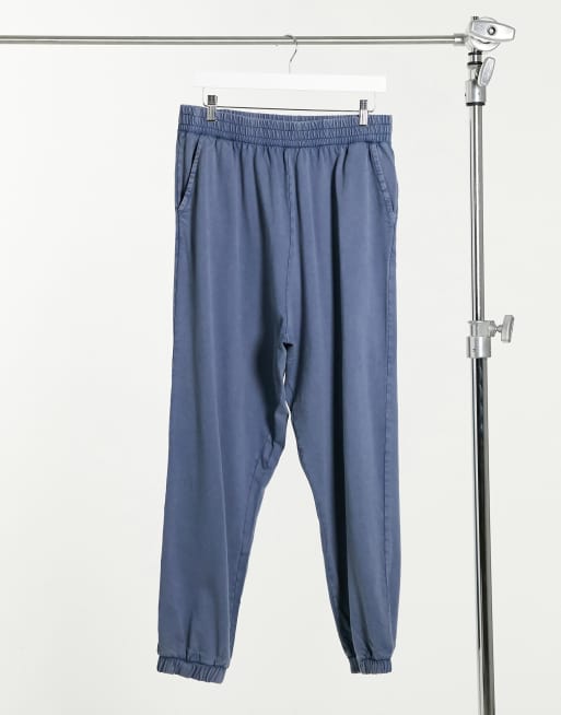 ASOS DESIGN oversized washed sweatpants in blue