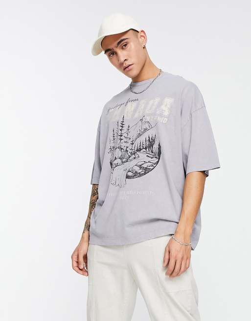 ASOS DESIGN oversized t-shirt with Grateful Dead bears print in white