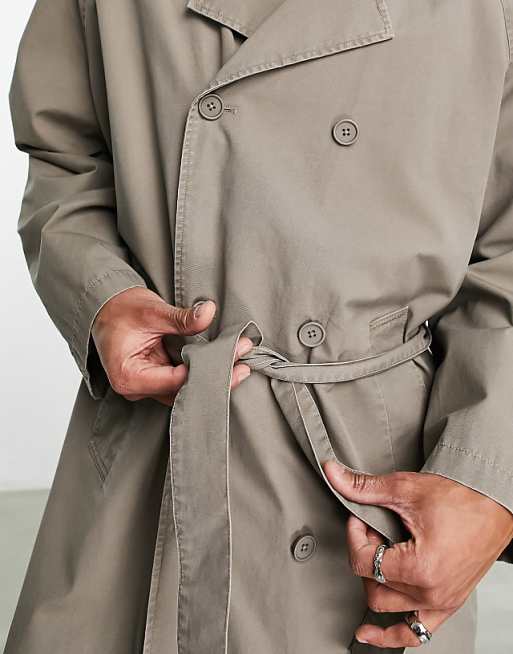 ASOS DESIGN oversized washed trench coat in light gray | ASOS ASOS DESIGN oversized washed trench coat in light gray | ASOS
