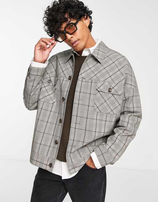 ASOS DESIGN oversized western jacket in check ASOS