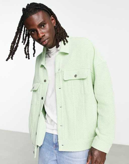 ASOS DESIGN oversized denim western jacket in green