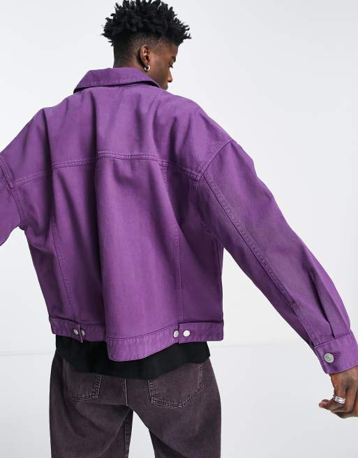 ASOS DESIGN oversized denim jacket in purple