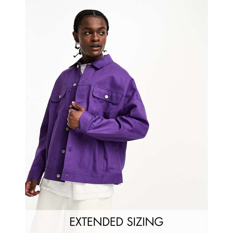 ASOS Design Oversized Western Jacket in Purple