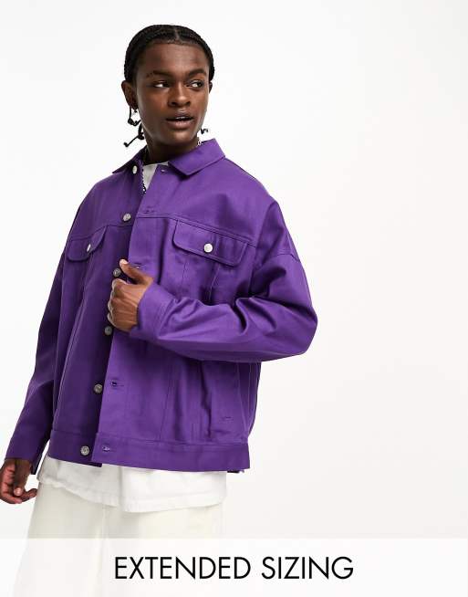 ASOS DESIGN oversized western jacket in purple | ASOS