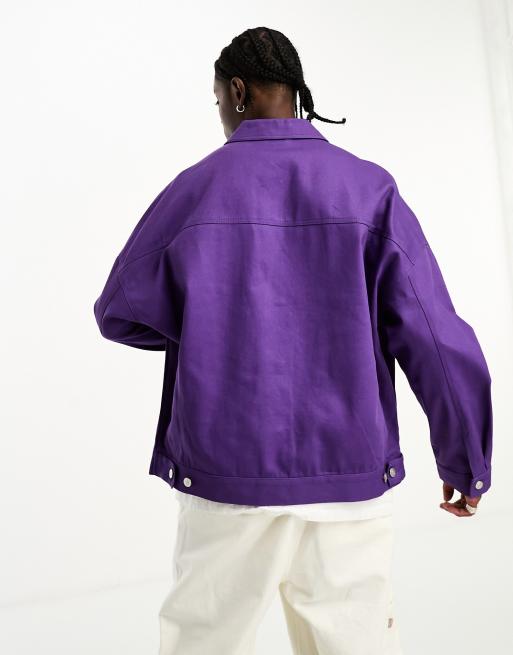 ASOS DESIGN oversized western jacket in purple