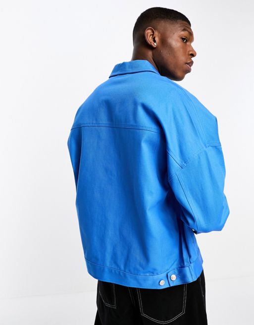 ASOS DESIGN oversized western summer jacket in blue