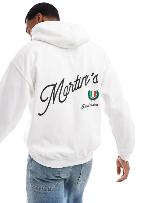 FhyzicsShops DESIGN oversized white hoodie with Italy text prints