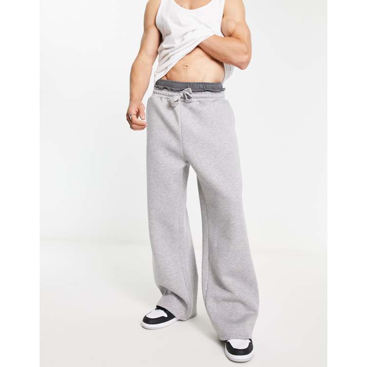 ASOS Oversized Wide Leg joggers in Gray for Men