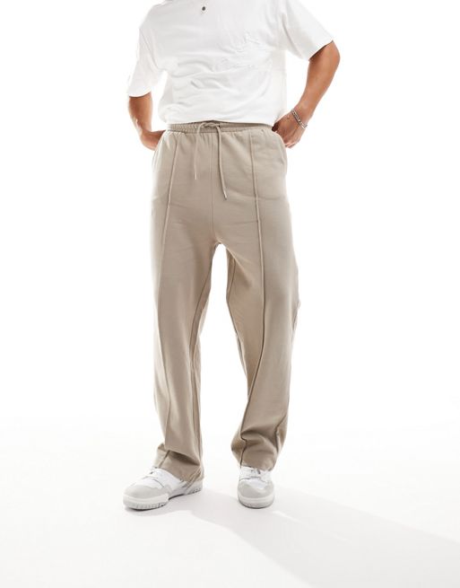 ASOS Oversized Wide Leg joggers in Grey for Men