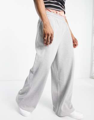 wide leg gray sweatpants