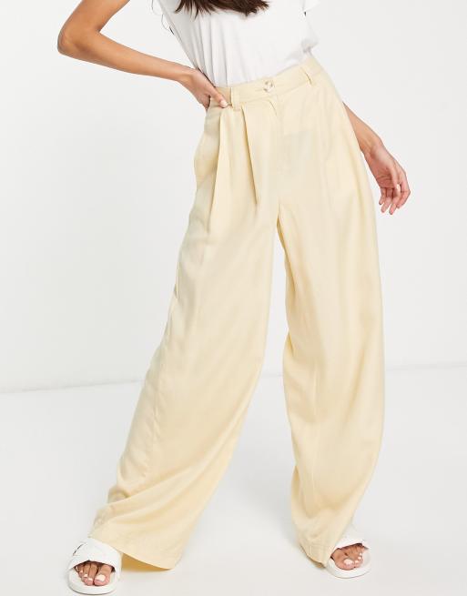 ASOS DESIGN oversized wide-legged pants co-ord in buttermilk
