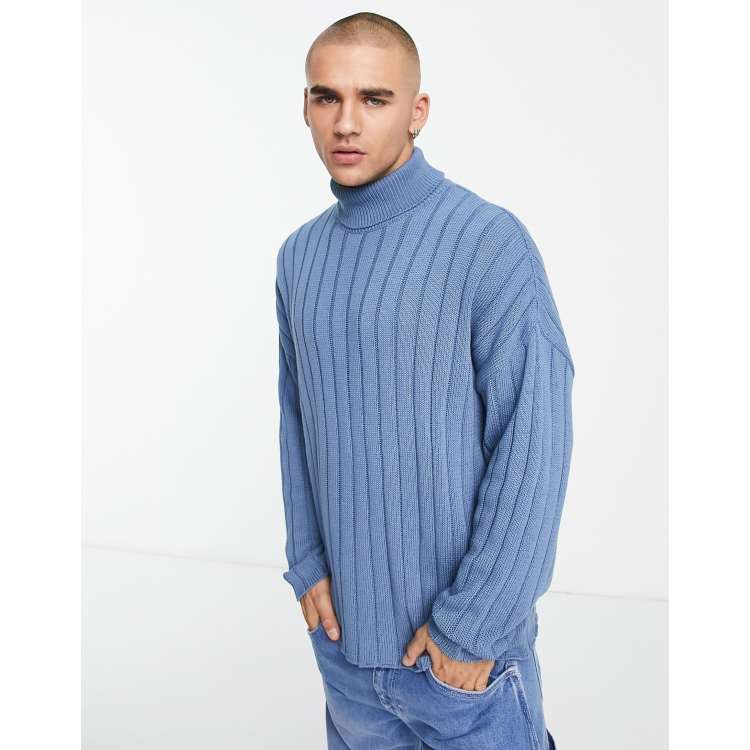 Blue hot sale turtleneck sweater