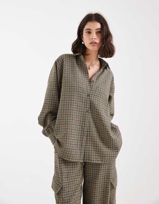 ASOS DESIGN oversized wool blend shacket in check