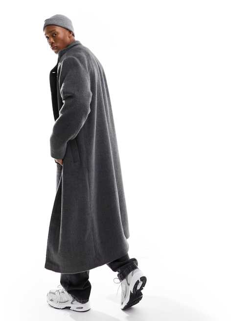 Grey wool 2024 look coat