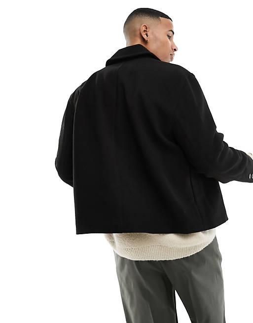 ASOS DESIGN oversized wool look cropped blazer jacket
