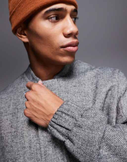 ジャケット・アウター Herringbone Work Bomber short Jac Gray Men's Bomber Jackets - Heartford Herringbone Light Gray