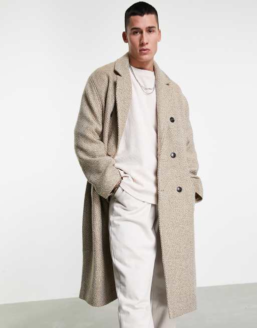 ASOS Design Extreme Oversized Monogram Wool Look Car Coat