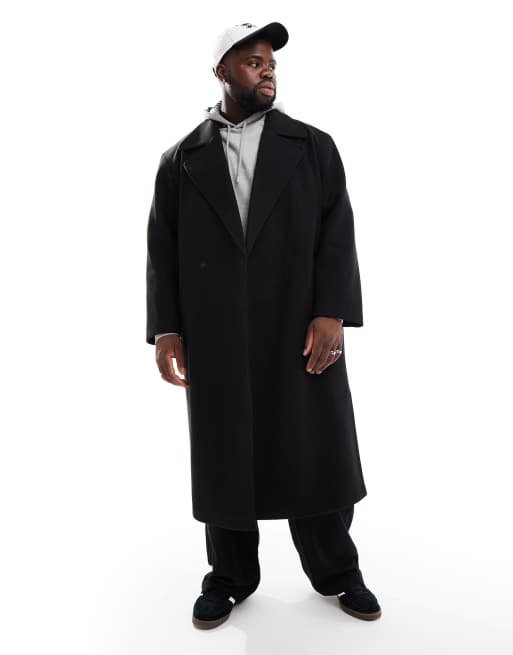 ASOS DESIGN oversized wool look overcoat in black ASOS