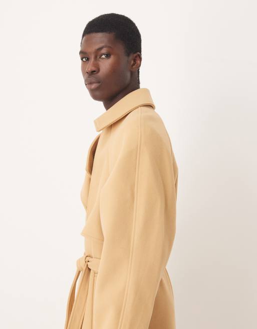 ASOS DESIGN oversized wool look overcoat in camel, 4 of 5