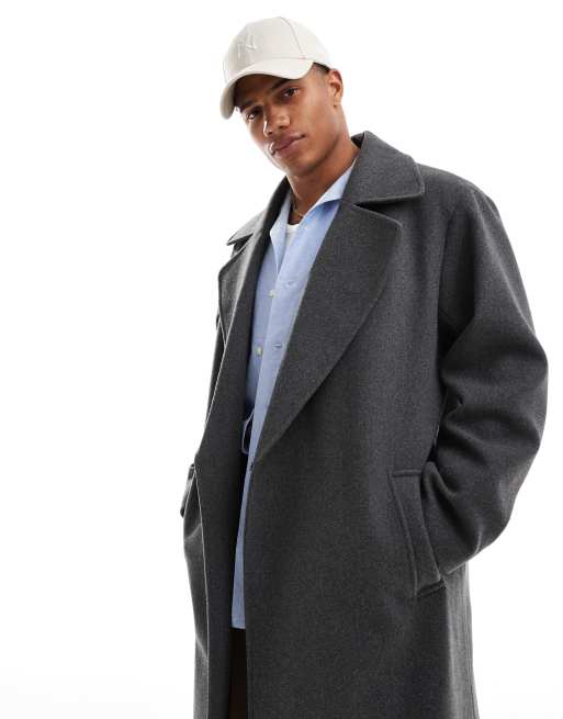 Asos mens grey coat best sale