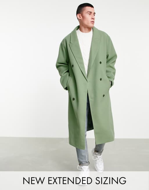 Sage green store wool coat