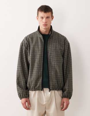 Asos Design Oversized Wool Look Track Jacket In Multi