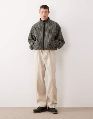 Asos Design Oversized Wool Look Track Jacket In Multi