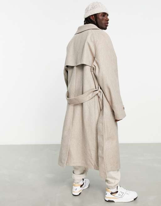 Asos beige trench coat sale