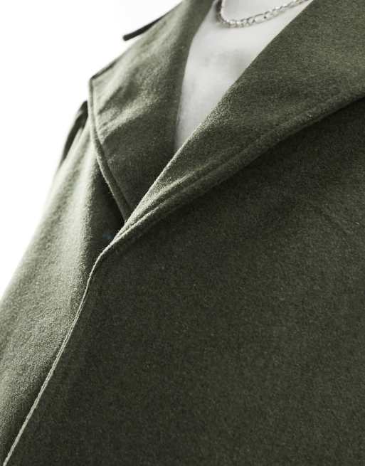 H&m green best sale wool coat