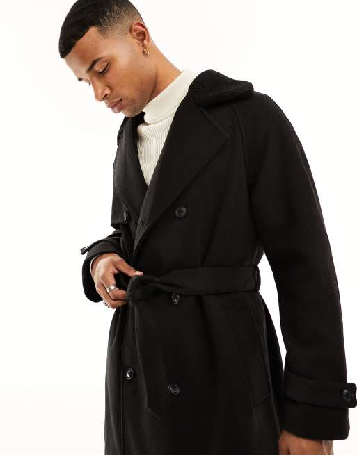 Asos design wool mix hotsell trench coat