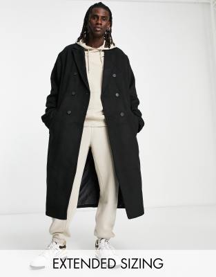 Oversized black wool sales coat