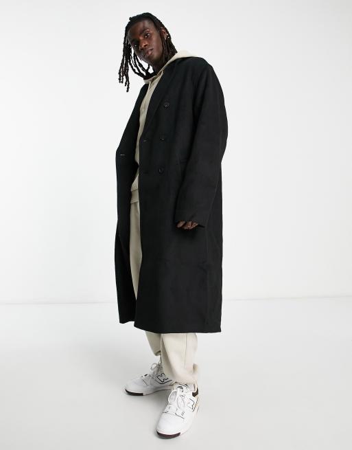 Asos black outlet overcoat