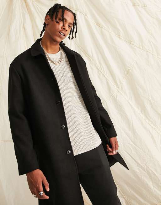 Asos design wool store mix overcoat