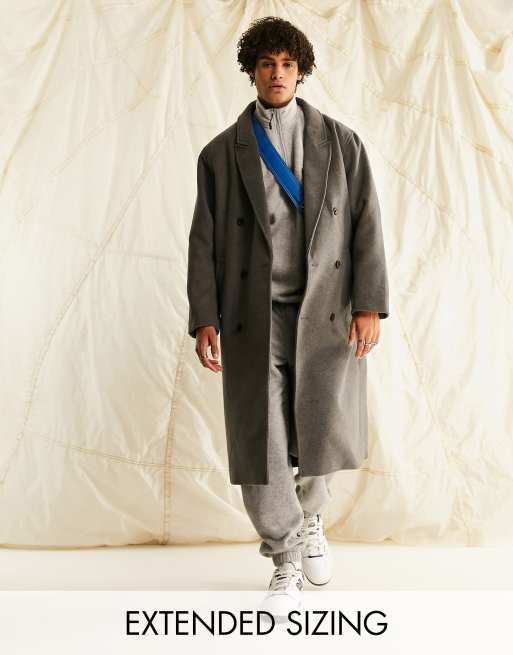 Mens oversized wool sales coat