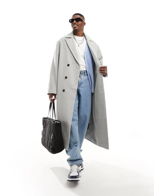 Asos discount grey overcoat