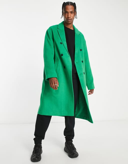 DOUBLE BREASTED LONG COAT GREEN