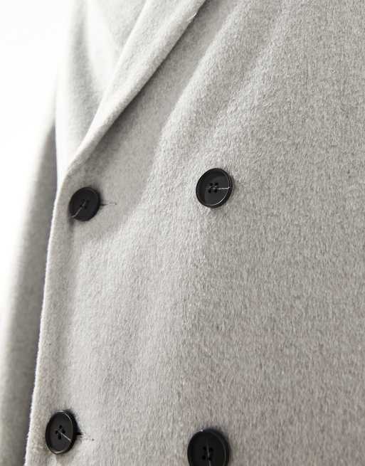 Asos design wool mix best sale overcoat in light grey