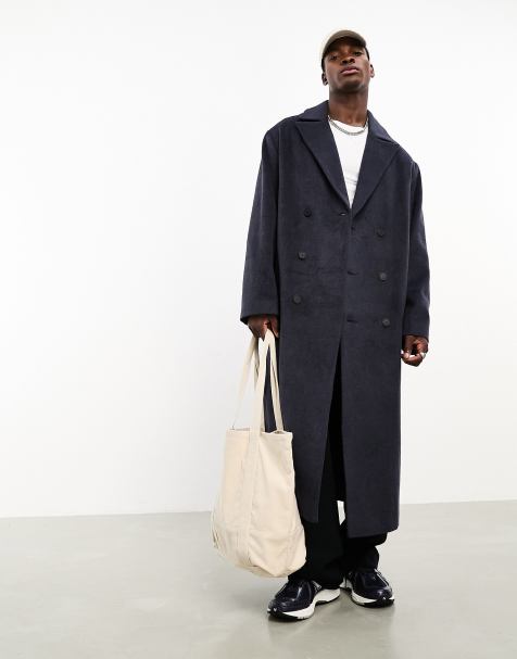 Mens dark hotsell grey overcoat