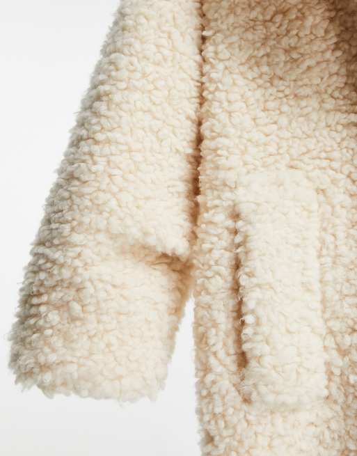 Asos design teddy coat best sale