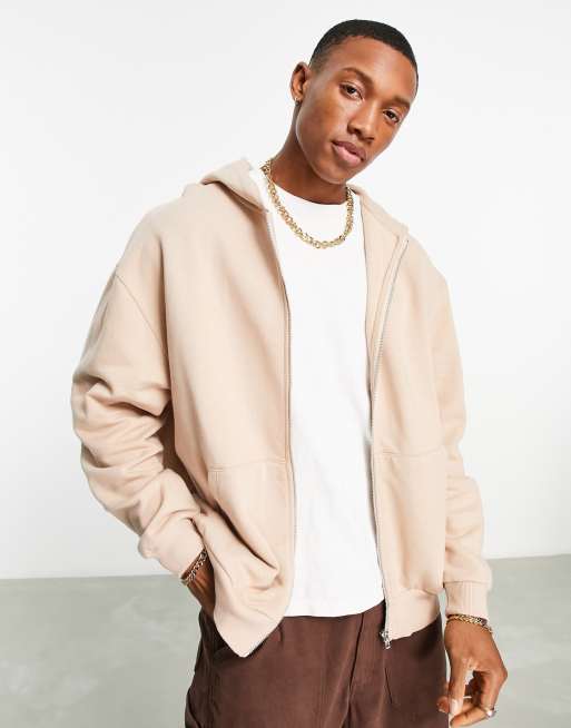 ASOS DESIGN oversized hoodie in beige