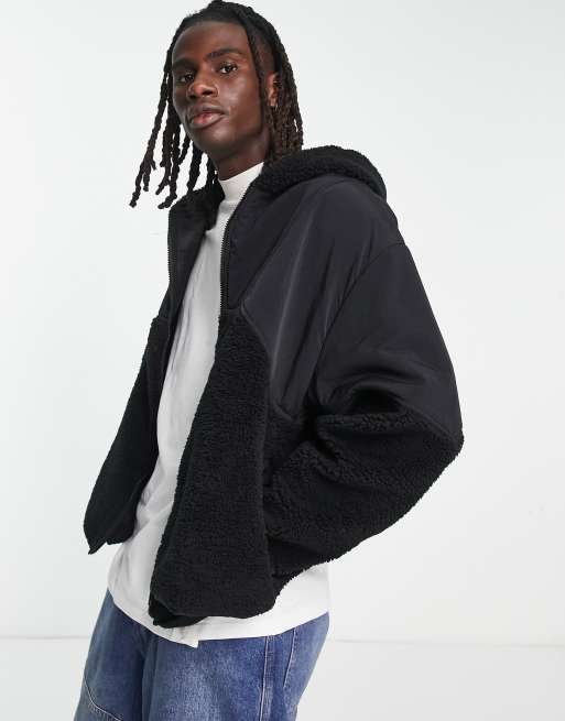 Oversized zip hoodie discount black