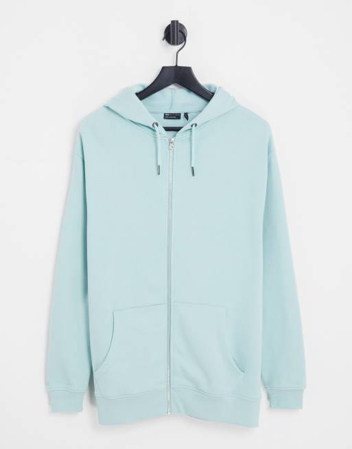 ASOS DESIGN zip up hoodie in blue